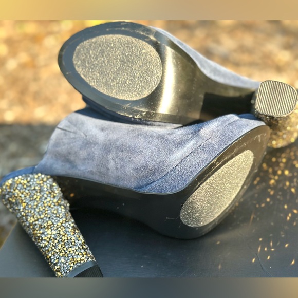 Tracy ReeseTwilight Suede Mule W/Gold Stones size 9.5 US - Picture 5 of 6